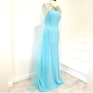 Jenny Packham Wren Embellished Cape Gown Long dress